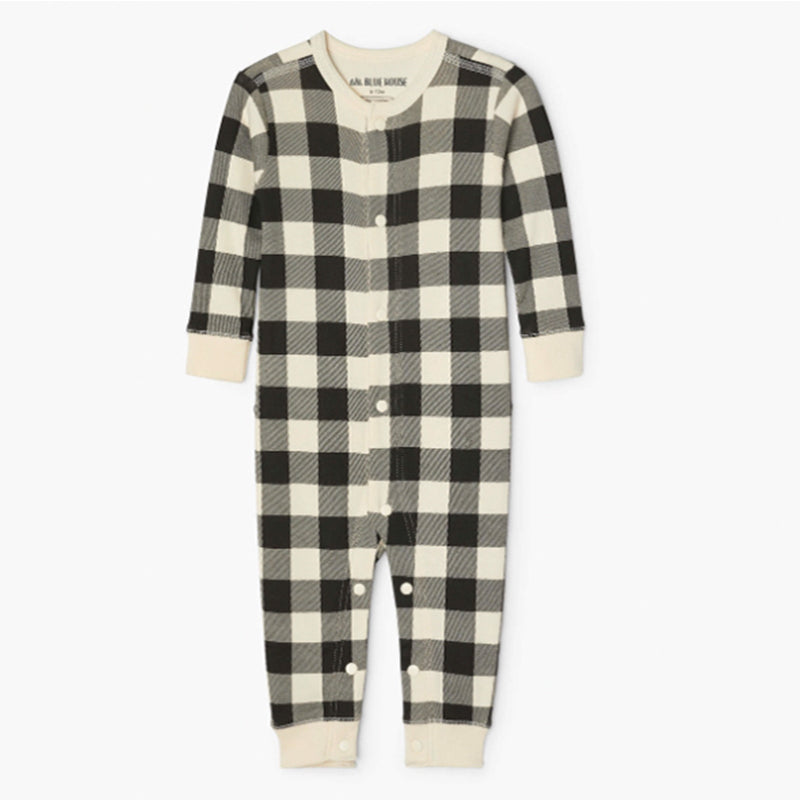 Black & Cream Plaid Bear Family Matching Pyjamas