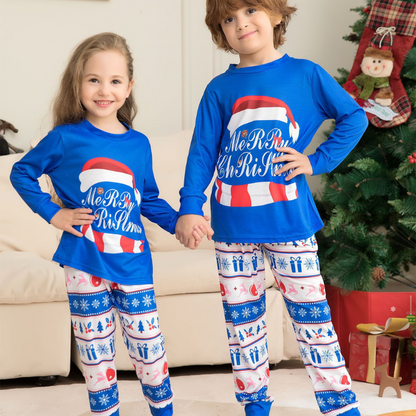 Blue Merry Christmas Pyjamas Set