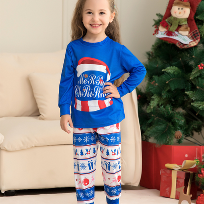 Blue Merry Christmas Pyjamas Set