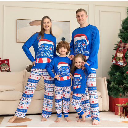 Blue Merry Christmas Pyjamas Set