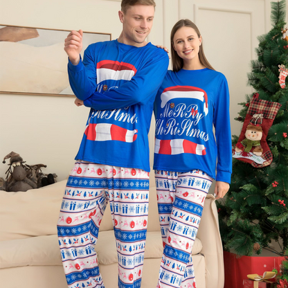 Blue Merry Christmas Pyjamas Set