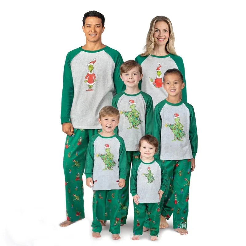 Naughty Grinch Family Matching Christmas Pyjamas