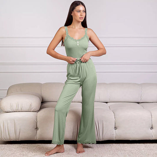 ribbed-laced-strap-pyjamas-set