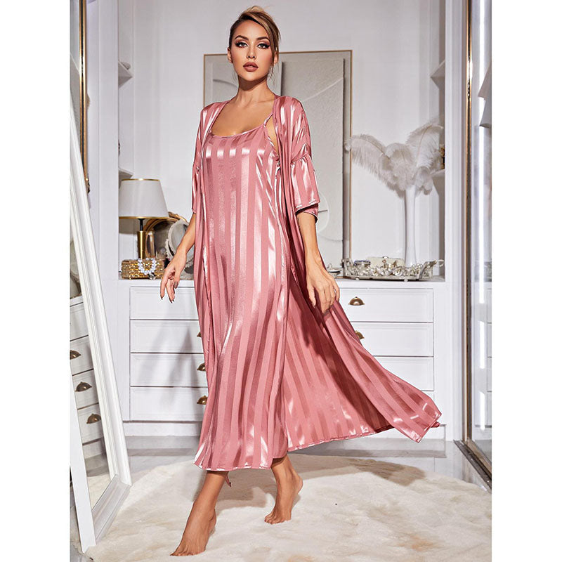 Satin Nightgown With Shrug