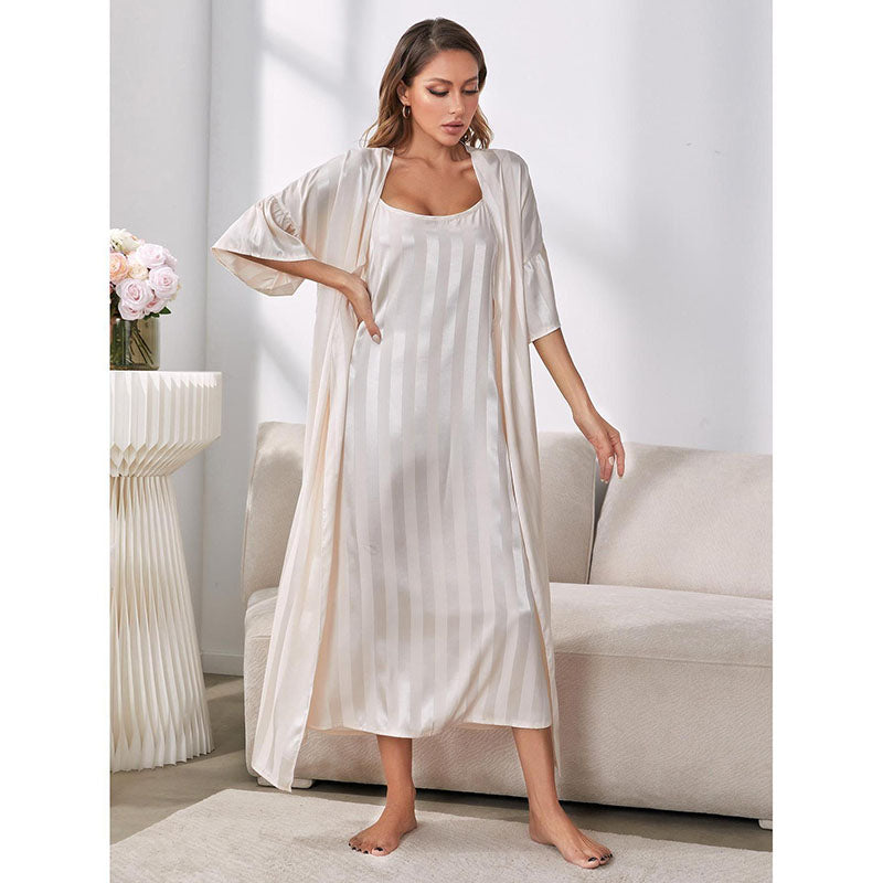 Satin Nightgown With Shrug