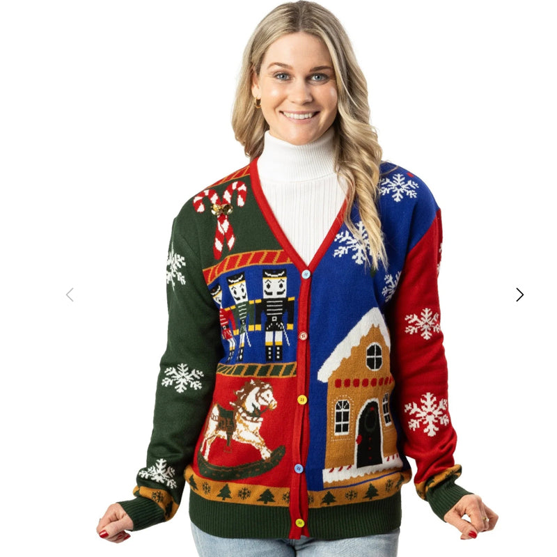 The Vintage Buttoned Christmas Ugly Sweater