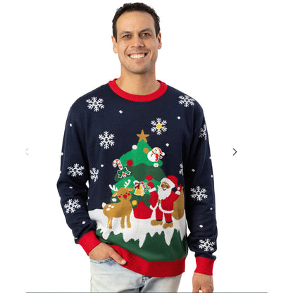 The Christmas Tree With Santa Christmas Ugly Sweater